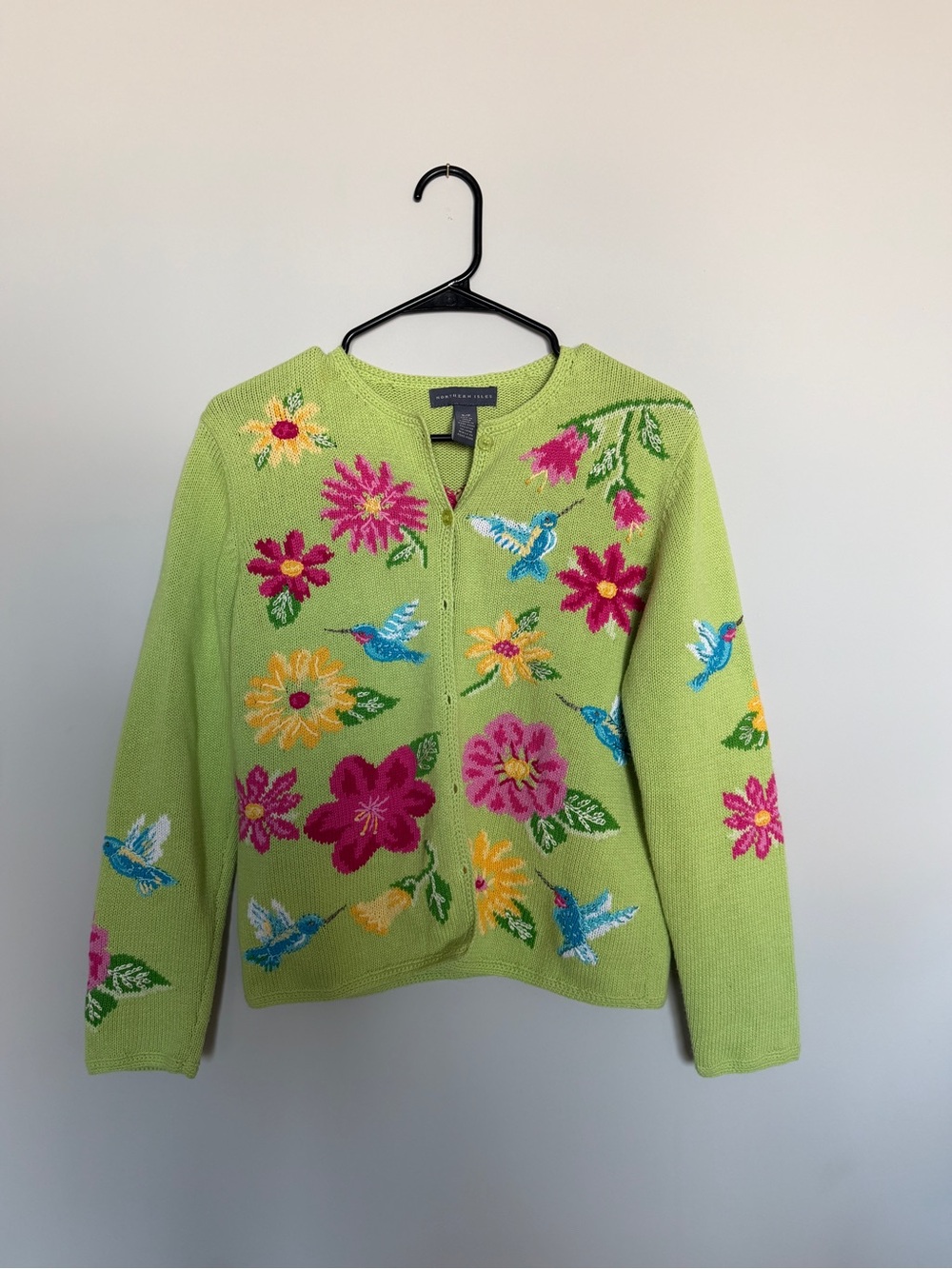 Northern Isles Floral & Hummingbird Knit Cardigan